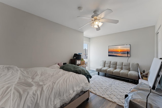 151 N Annapolis Ave Unit D, Atlantic City, NJ 08401 - bedroom with dark wood-type flooring and ceiling fan