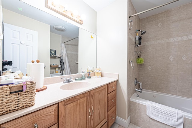 628 1st Ave, Galloway Township, NJ 08205 - bathroom with vanity, tiled shower / bath, and tile patterned floors