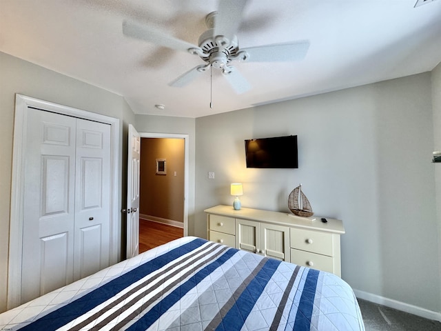331 Asbury Ave Unit 2, Ocean City, NJ 08226 - bedroom featuring ceiling fan and a closet
