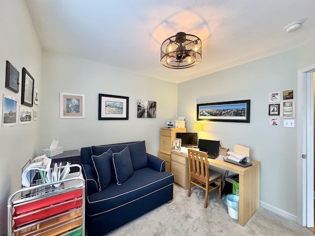 331 Asbury Ave Unit 2, Ocean City, NJ 08226 - carpeted office featuring a chandelier and baseboards