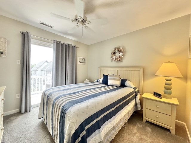 331 Asbury Ave Unit 2, Ocean City, NJ 08226 - bedroom featuring carpet, access to outside, and ceiling fan