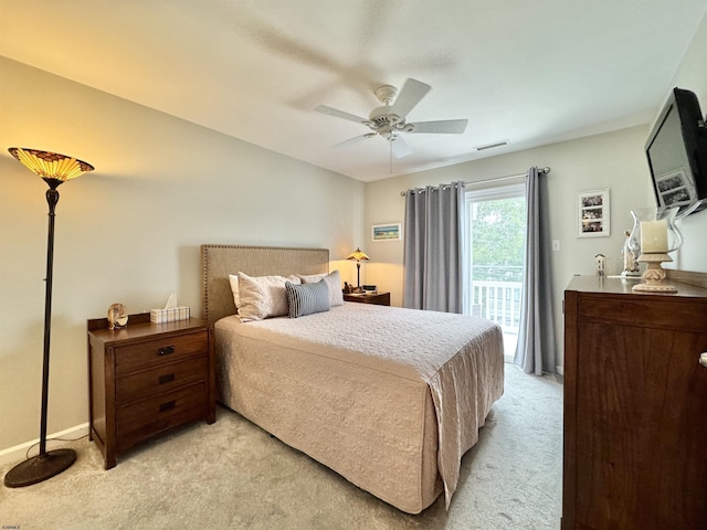 331 Asbury Ave Unit 2, Ocean City, NJ 08226 - bedroom featuring light colored carpet, access to exterior, and ceiling fan