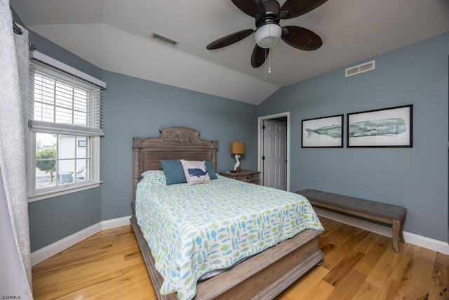 1611 Central Ave Unit 2, Ocean City, NJ 08226 - bedroom featuring lofted ceiling, light wood-style flooring, and a ceiling fan