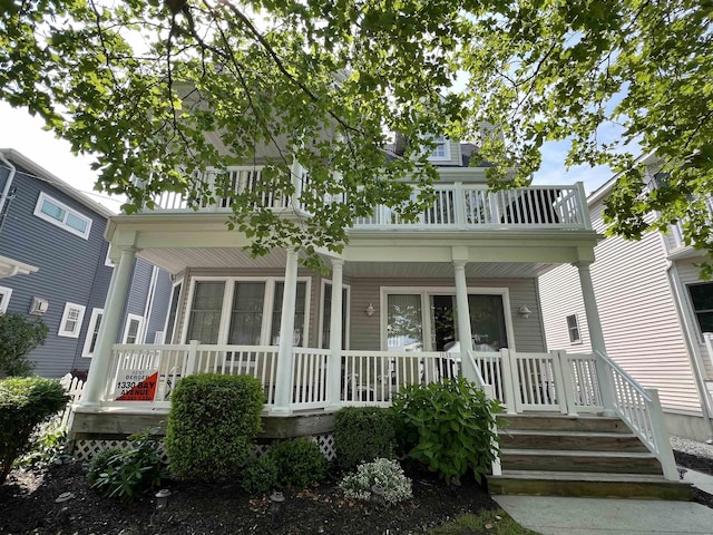 1611 Central Ave Unit 2, Ocean City, NJ 08226 - view of front of house featuring a porch and a balcony
