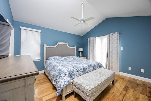 1611 Central Ave Unit 2, Ocean City, NJ 08226 - bedroom with lofted ceiling, light wood finished floors, and a ceiling fan