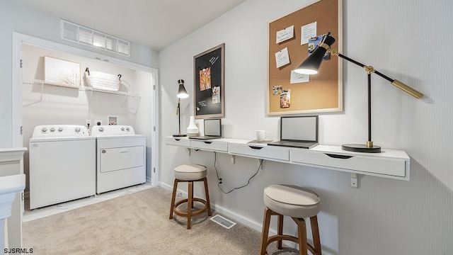 17 N 10th St, Middle Township, NJ 08251 - laundry room with separate washer and dryer, an office area, and light carpet