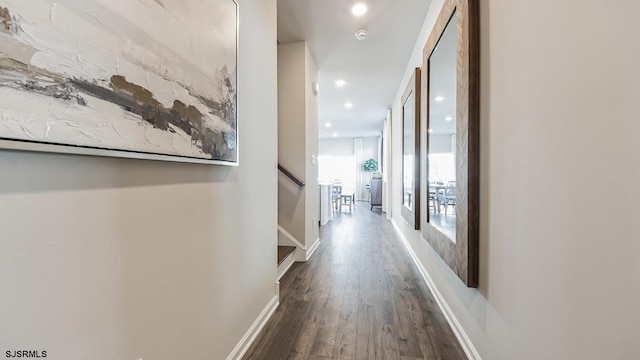 17 N 10th St, Middle Township, NJ 08251 - corridor with dark wood finished floors, recessed lighting, and stairs