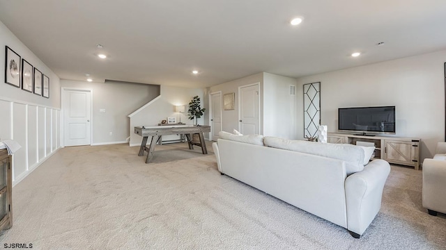 17 N 10th St, Middle Township, NJ 08251 - living room featuring light carpet and recessed lighting