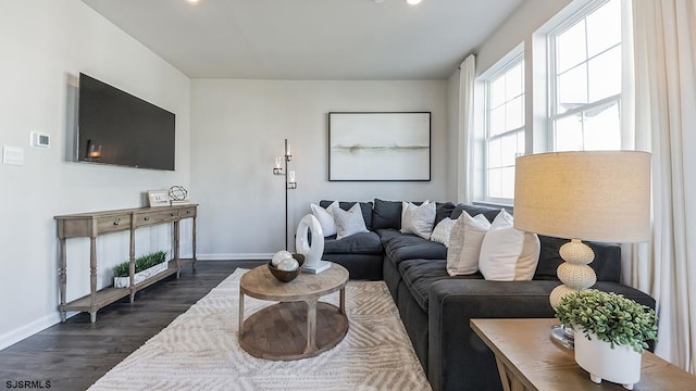 17 N 10th St, Middle Township, NJ 08251 - living room featuring dark wood-style flooring and recessed lighting