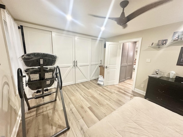 57 Waterview Dr Unit 57, Galloway Township, NJ 08205 - bedroom featuring light wood-style floors and a ceiling fan