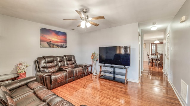 332 N Massachusetts Ave, Atlantic City, NJ 08401 - living room with wood finished floors and ceiling fan