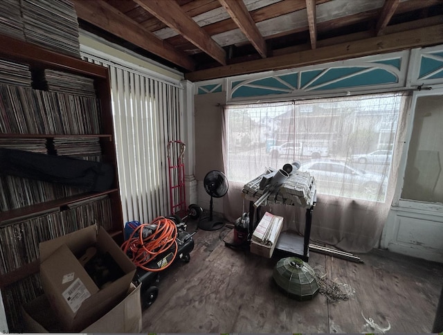 215 N Dorset, Ventnor Heights, NJ 08406 - miscellaneous room with wood finished floors and beam ceiling