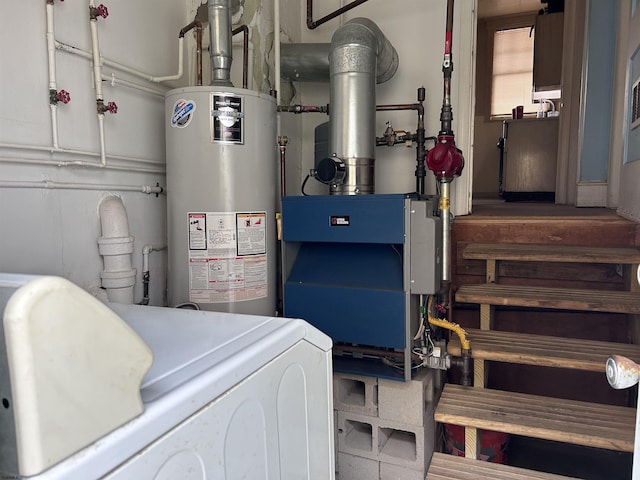 215 N Dorset, Ventnor Heights, NJ 08406 - utility room with gas water heater and washer / clothes dryer