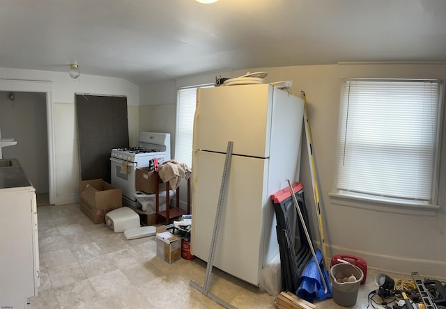 215 N Dorset, Ventnor Heights, NJ 08406 - kitchen featuring white appliances and baseboards