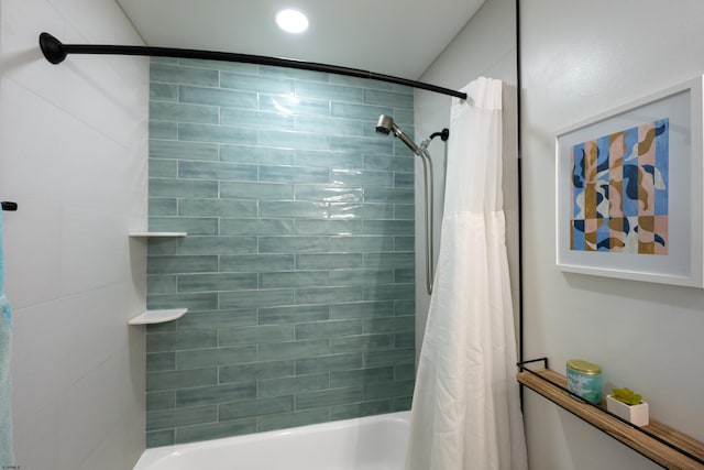 229 Society Hill Blvd Unit 229, Cherry Hill, NJ 08003 - bathroom with shower / bath combo with shower curtain and recessed lighting