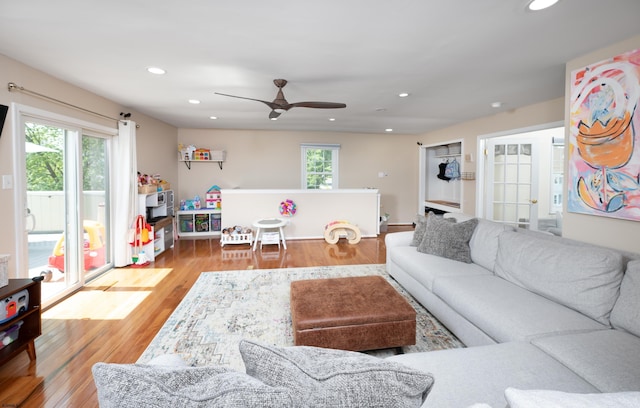 229 Society Hill Blvd Unit 229, Cherry Hill, NJ 08003 - living area with light wood finished floors, ceiling fan, and recessed lighting
