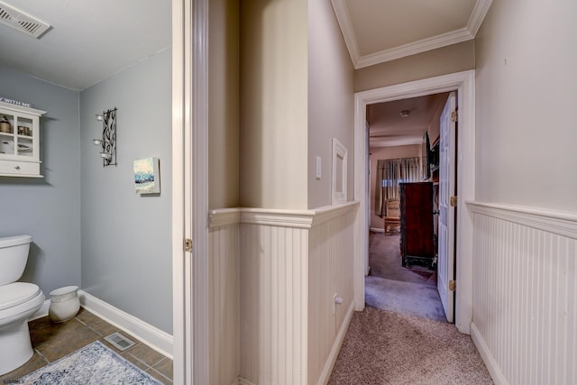 1081 Rte 50, Petersburg, NJ 08270 - hallway with ornamental molding and a wainscoted wall