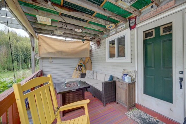 1081 Rte 50, Petersburg, NJ 08270 - wooden terrace with an outdoor living space with a fire pit