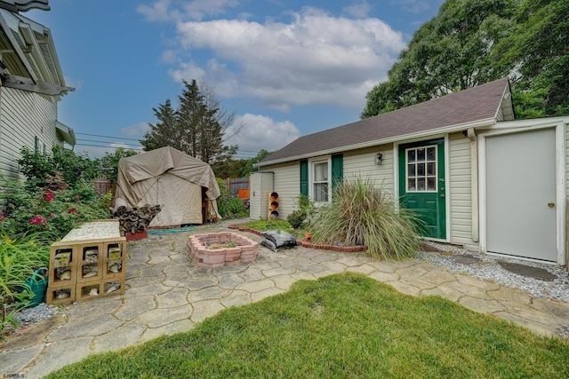 1081 Rte 50, Petersburg, NJ 08270 - view of patio with a fire pit and an outdoor structure