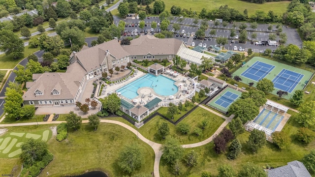 11 Brampton St, Galloway Township, NJ 08205 - aerial overview of property's location featuring a pool area