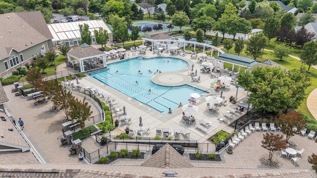 11 Brampton St, Galloway Township, NJ 08205 - drone / aerial view of a pool
