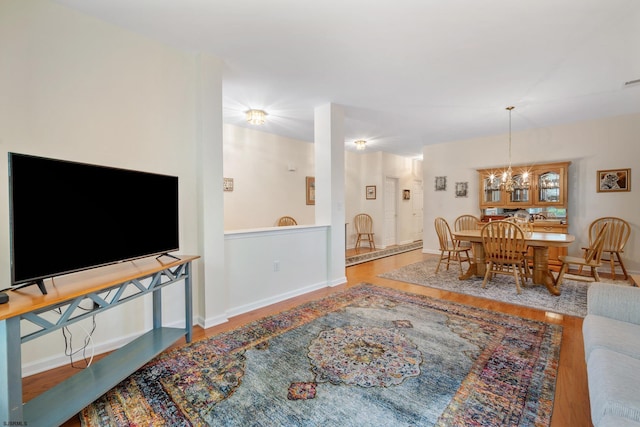 11 Brampton St, Galloway Township, NJ 08205 - living area featuring wood finished floors and a chandelier