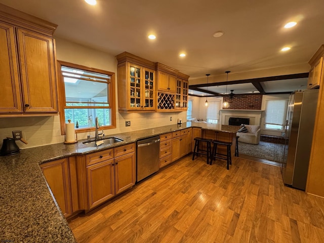 2313 Burroughs Ave, Northfield, NJ 08225 - kitchen with stainless steel appliances, open floor plan, healthy amount of natural light, a peninsula, and recessed lighting