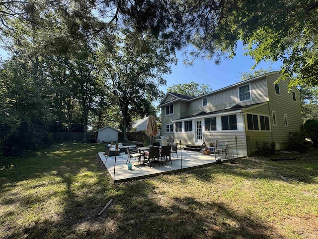 2313 Burroughs Ave, Northfield, NJ 08225 - rear view of property featuring a storage shed, a patio area, and entry steps