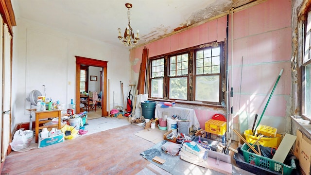 717 Wabash Ave, Atlantic City, NJ 08401 - unfurnished dining area featuring healthy amount of natural light and a chandelier