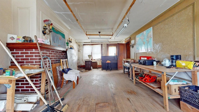 717 Wabash Ave, Atlantic City, NJ 08401 - miscellaneous room with hardwood / wood-style flooring and a workshop area