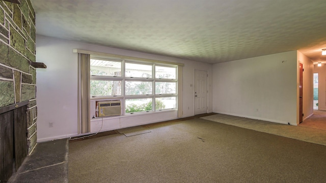 116 Post Rd, Mays Landing, NJ 08330 - unfurnished living room featuring carpet flooring, cooling unit, and a textured ceiling