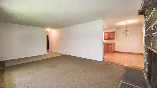 116 Post Rd, Mays Landing, NJ 08330 - unfurnished living room featuring a fireplace and carpet