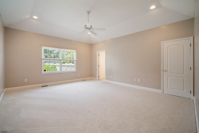 2 Clay Ct, Cape May, NJ 08204 - unfurnished room featuring light colored carpet, ceiling fan, recessed lighting, and lofted ceiling