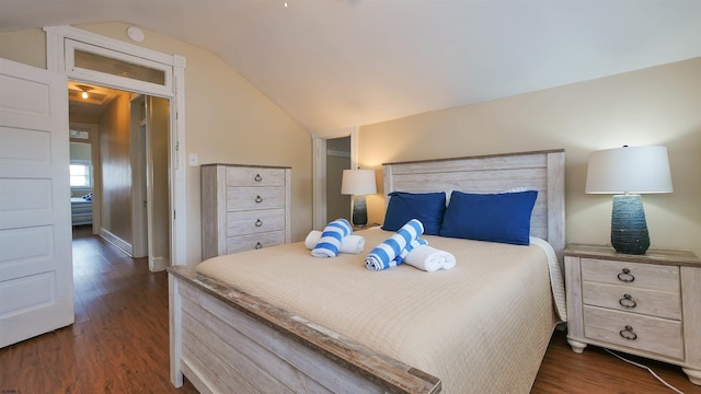16 N Nashville Ave, Ventnor, NJ 08406 - bedroom with dark wood-style floors and lofted ceiling