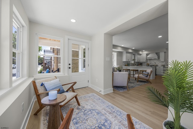 114 N Avolyn Ave, Ventnor, NJ 08406 - living area with plenty of natural light, light wood-style floors, and recessed lighting