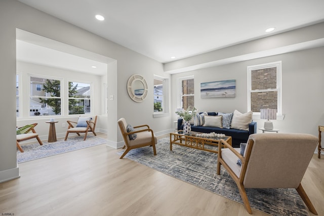 114 N Avolyn Ave, Ventnor, NJ 08406 - living room featuring light wood-style flooring and recessed lighting