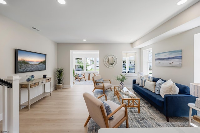 114 N Avolyn Ave, Ventnor, NJ 08406 - living room with light wood-style floors and recessed lighting
