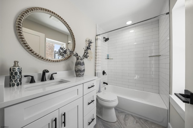 114 N Avolyn Ave, Ventnor, NJ 08406 - bathroom featuring vanity, bathtub / shower combination, and recessed lighting