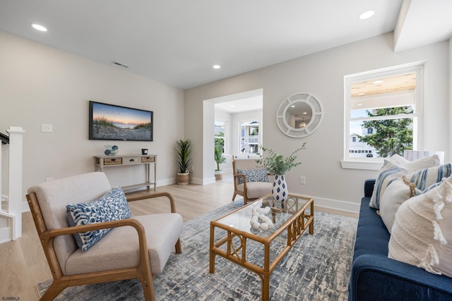 114 N Avolyn Ave, Ventnor, NJ 08406 - living area featuring wood finished floors and recessed lighting