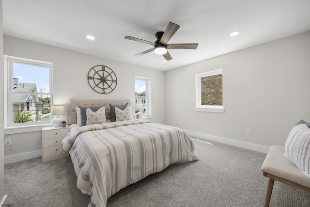 114 N Avolyn Ave, Ventnor, NJ 08406 - bedroom featuring carpet floors, recessed lighting, and a ceiling fan