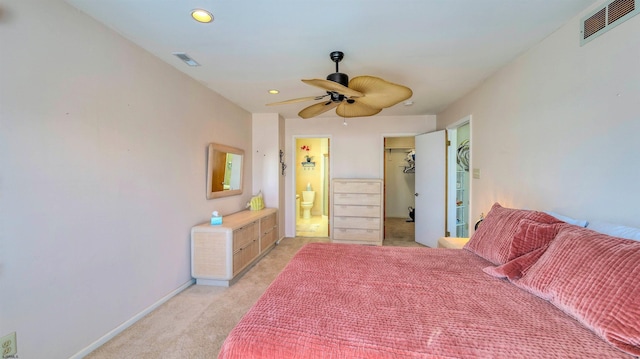 2 S Barclay Ave, Margate, NJ 08402 - bedroom with light colored carpet, a closet, a spacious closet, recessed lighting, and ensuite bath
