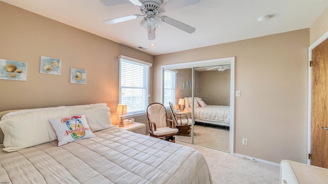2 S Barclay Ave, Margate, NJ 08402 - carpeted bedroom with a closet and a ceiling fan