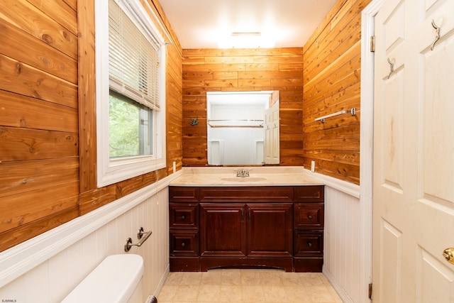 3821 Brookhaven Dr, Vineland, NJ 08361 - half bath with vanity and wood walls