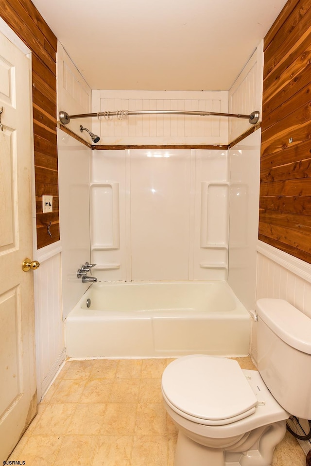 3821 Brookhaven Dr, Vineland, NJ 08361 - bathroom featuring wood walls and shower / washtub combination