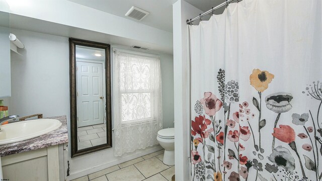 25 W 14th St Unit 1, Ocean City, NJ 08226 - bathroom with tile patterned flooring, vanity, and a shower with curtain
