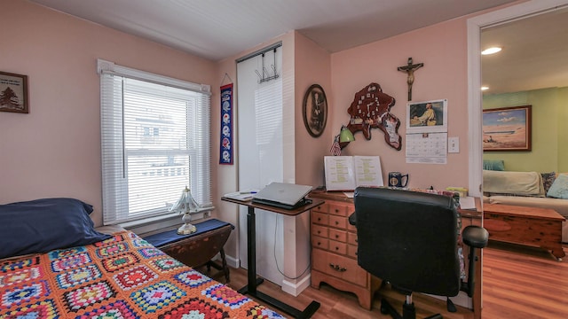 25 W 14th St Unit 1, Ocean City, NJ 08226 - bedroom with wood finished floors, an office area, and recessed lighting