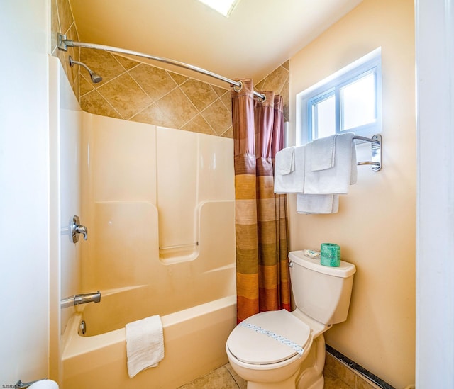 301 Mays Landing Rd, Somers Point, NJ 08244 - bathroom with shower / bathtub combination with curtain and tile patterned floors