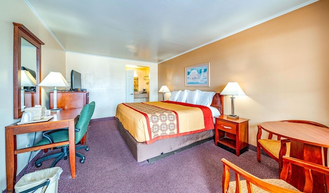 301 Mays Landing Rd, Somers Point, NJ 08244 - carpeted bedroom with an office area and crown molding