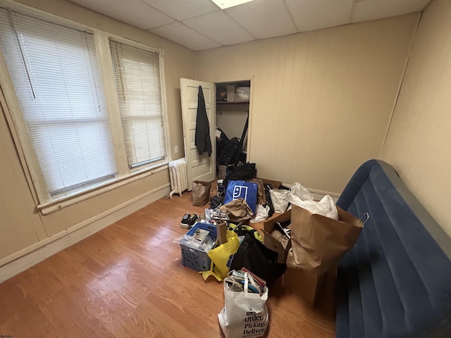 614 Caspian Ave, Atlantic City, NJ 08401 - unfurnished bedroom with a paneled ceiling, wood finished floors, and radiator heating unit