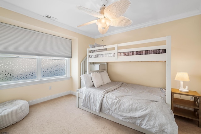33 N Jefferson Ave, Margate, NJ 08402 - carpeted bedroom with ornamental molding and a ceiling fan